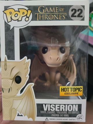 Rare Game Of Thrones Viserion Gold Dragon Hot Topic Exclusive Funko Pop Figure