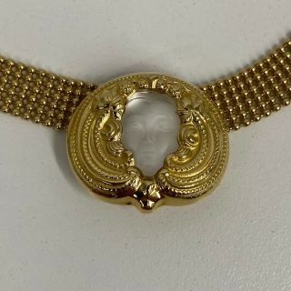 Vintage Lalique Masque De Femme Pendant Necklace Gold Vermeil