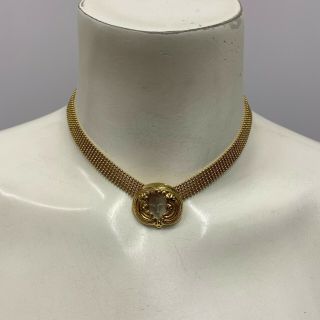 Vintage Lalique Masque De Femme Pendant Necklace Gold Vermeil 2