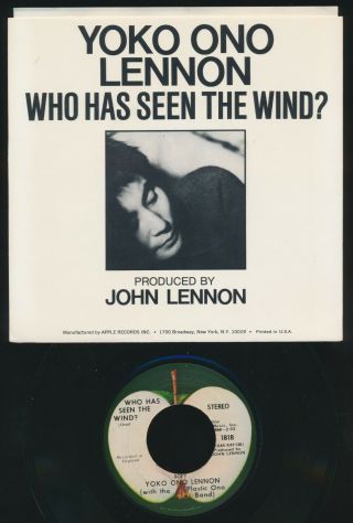 Beatles VINTAGE 1969 JOHN LENNON ' INSTANT KARMA ' U.  S.  PICTURE SLEEVE & 45 NM 2