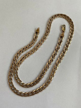 21.  32 Grams Vintage 9ct Gold Double Curb Link Chain Necklace 20.  5” Hallmarked