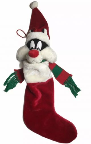 1994 Warner Bros Looney Tunes Sylvester The Cat 24 " Christmas Stocking Display