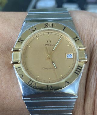 Omega Constellation Gold & Silver Tone Men Pre Owned Vintage Watch