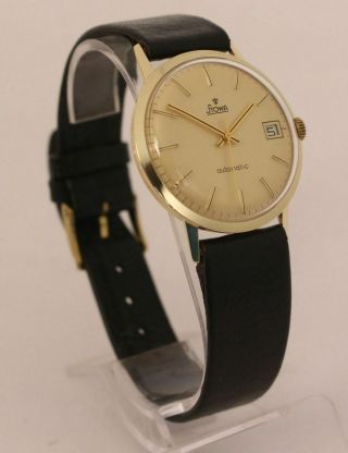 Stowa Cal: Puw 1661s Armbanduhr Herrenuhr 585 Gold 14k 70er Vintage Uhr Datum