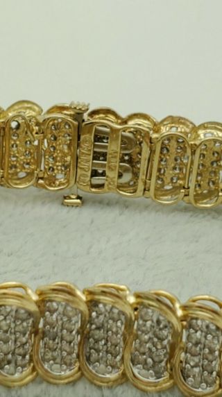 10K Gold Diamond Bracelet - 2 ctw - Vintage 1970s - Estate - Diamond Links - 7.  5 