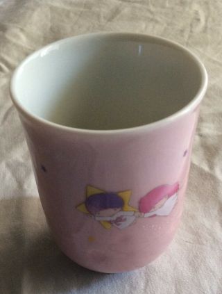 Sanrio 1976 Little Twin Stars Pink Ceramic Tea Cup Kawaii Rare