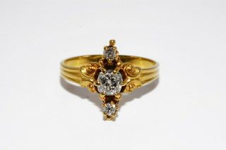 $3,  250.  72ct Antique Art Deco Natural Old Mine Diamond Engagement Ring 18k Gold