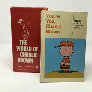 Vintage Mattel Boxed The World Of Charlie Brown Set Of 9 Double Books 1960 