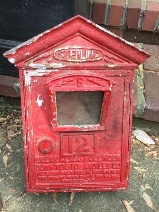Vintage 12 Sterling Fire Alarm Call Box With Internals And Key