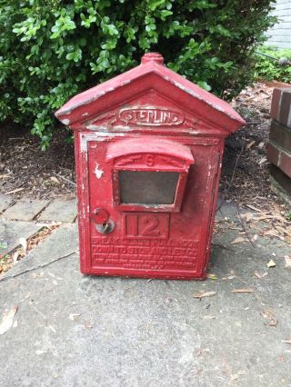 Vintage 12 Sterling Fire Alarm Call Box with Internals and Key 2
