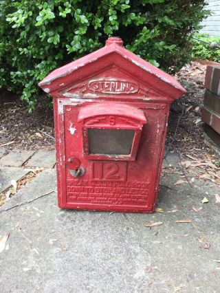 Vintage 12 Sterling Fire Alarm Call Box with Internals and Key 3