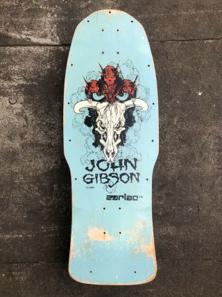 Vintage Og Zorlac Pushead John Gibson Cowskull Skateboard Deck