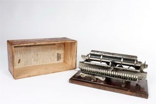Vintage C1890 " Merritt " Linear Index Typewriter With Case 1097