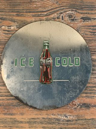 Vintage Rare Coca Cola Reverse Painted Mirror Glass Ice Cold Bottle Sign