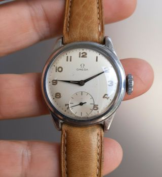 Vintage Wwii Era Swedish Army Military Omega 1940’s Steel Watch Rare