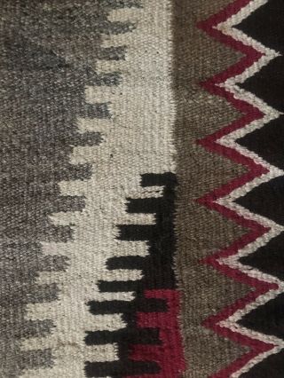 Vintage Authentic Hand Woven Wool Navajo Rug 57  x 33  Native American Indian 2
