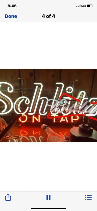 (vtg) 1968 Schlitz Beer On Tap Neon Light Up Sign Motion Moving Flashing Org Box