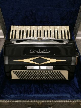 Vintage Italian Contello accordion Pearl 120 Button 41 Keys W/Case And Music 2