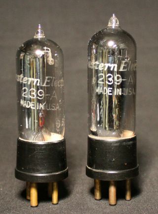 2 Matched Vintage Western Electric 239a Vacuum Tubes