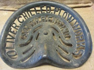 Rare Vintage Oliver Chilled Plow Cast Iron Tractor Seat Antique Farm 10050