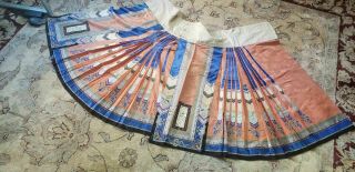 Antique Vintage Chinese Embroidered Skirt Qing Dynasty Butterfly Embroidery