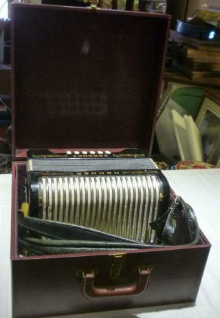 Vintage Hohner Corona Ii Diatonic Accordion With Case And Instructions.