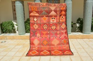 Vintage Rug Moroccan.  Vintage Boujaad Rug Hand Woven By Berber /berber Carpets