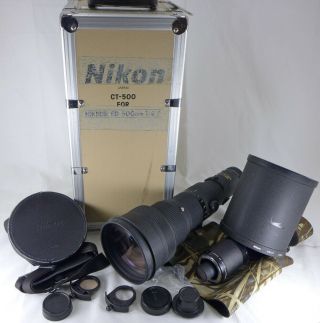 Nikon Nikkor 500mm F4 P Ed If Mf Ai - S Ais Telephoto W/tc - 301 Caps,  Case Vtg Nr