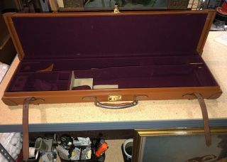 Vintage Abercrombie & Fitch Leather Gun Case Storage Transport Rigid Gun Case