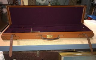 Vintage Abercrombie & Fitch Leather Gun Case Storage Transport Rigid Gun Case 2