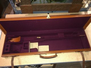 Vintage Abercrombie & Fitch Leather Gun Case Storage Transport Rigid Gun Case 3