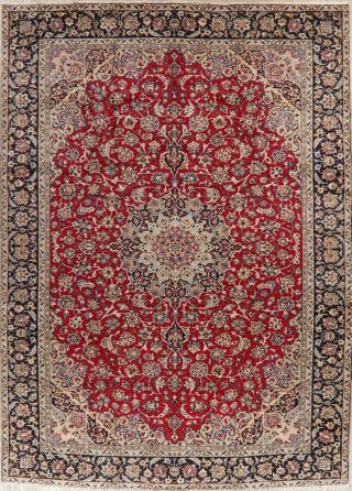 HOLIDAY RED Vintage Floral Najafabad Area Rug Wool Hand - Knotted Dining Room 9x13 2