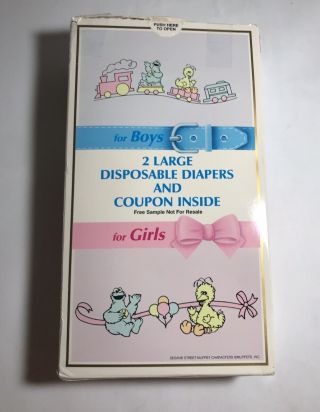 Vintage Luvs 1987 Disposable Diapers (Hospital Sample) Sesame Street Characters 3