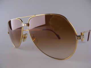 Vintage 80s Cartier Vendome Santos Sunglasses Size 62 - 14 Large Made In France