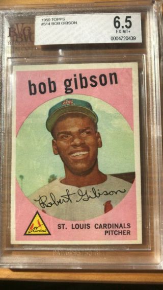 1959 Topps Bob Gibson Rc 514 Bvg/ Psa 6.  5 Cassic St.  Louis Cardinals