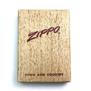 Vintage 1950 ' s TOWN AND COUNTRY Woodgrain Box for Enamel Zippo Lighter EMPTY 2