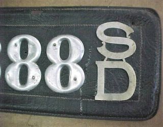 Vintage Pre 1913 South Dakota Leather License Plate 16688SD 3