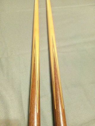 2 Vintage Willie Hoppe Titlist One - Piece Pool/house Cues