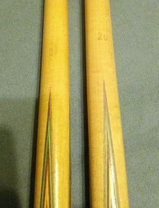 2 Vintage Willie Hoppe Titlist one - piece Pool/House Cues 2
