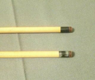 2 Vintage Willie Hoppe Titlist one - piece Pool/House Cues 3