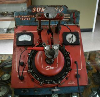Vintage Sun Distributor Tester Machine Shop Equipment Garage Gas Station Mancave