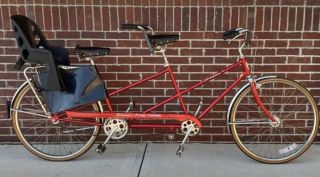 Vintage Red Schwinn Twinn Tandem Bicycle