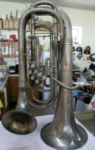 Cg Conn 4 Valve Double Bell Euphonium Vintage Horn Ser 249868