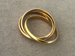 Vintage Cartier Trinity 18k Tri - Color Gold Ring Size 7.  5
