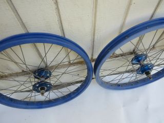 Acs Z Rims Blue Hubs 20 " Gt Bmx Vintage Racing Wheels