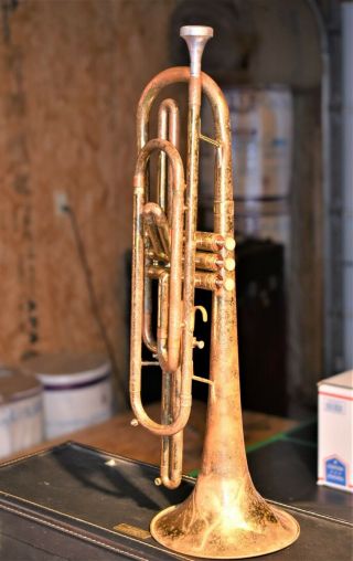Vintage Getzen Bass Trumpet Conn 3 Mouthpiece With Case 5.  1