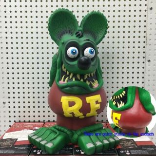 13 " Green Brown Rat Fink Figure Action Roth Ed Big Daddy Statue Model Toy