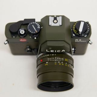 Leitz Leica R3 35mm Vintage Film SLR Camera Safari Olive w/ 50mm f2 Summicron - R 2