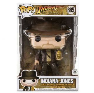 Funko Pop 10 Inch Indiana Jones With Idol 885 Disney Park Exclusive