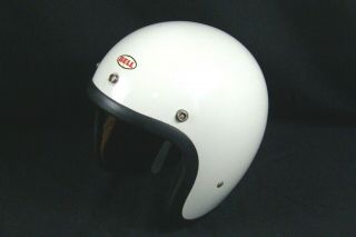 Old Vintage Bell R - T Toptex Motorcycle Rt Racing White Helmet Sz.  7
